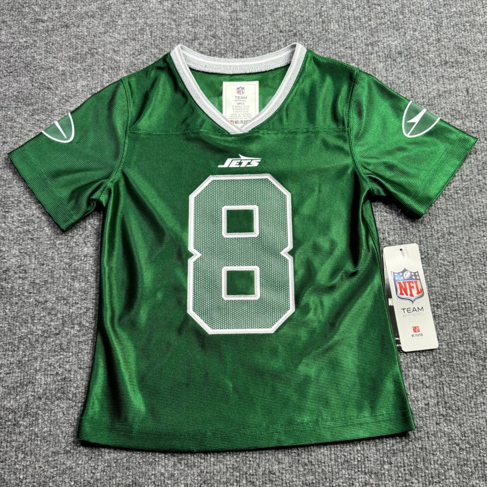 Aaron Rodgers 8 New York Jets NFL Team Apparel Jersey Girl XS 4/5 Green Football